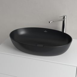 Villeroy & Boch Artis umywalka 61x41 cm owalna nablatowa CeramicPlus Pure Black 419861R7