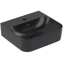 Villeroy & Boch Finion umywalka 43x39 cm prostokątna ścienna CeramicPlus Pure Black 436444R7