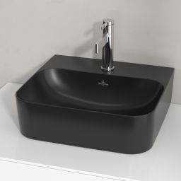 Villeroy & Boch Finion umywalka 43x39 cm prostokątna CeramicPlus Pure Black 43644CR7