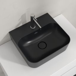 Villeroy & Boch Finion umywalka 43x39 cm prostokątna CeramicPlus Pure Black 43644CR7