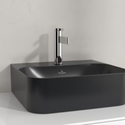 Villeroy & Boch Finion umywalka 43x39 cm prostokątna CeramicPlus Pure Black 43644CR7