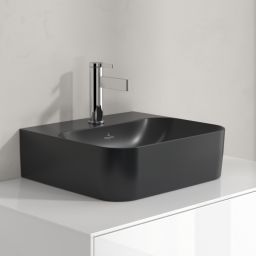 Villeroy & Boch Finion umywalka 43x39 cm prostokątna CeramicPlus Pure Black 43644LR7