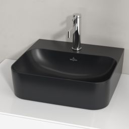 Villeroy & Boch Finion umywalka 43x39 cm prostokątna CeramicPlus Pure Black 43644LR7