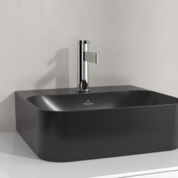 Villeroy & Boch Finion umywalka 43x39 cm prostokątna CeramicPlus Pure Black 43644LR7