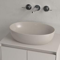 Villeroy & Boch Artis umywalka 48x32,5 cm owalna nablatowa CeramicPlus Almond 438848AM