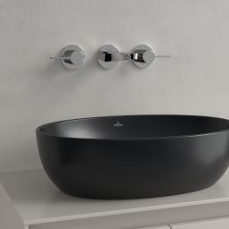 Villeroy & Boch Artis umywalka 48x32,5 cm owalna nablatowa CeramicPlus Pure Black 438848R7