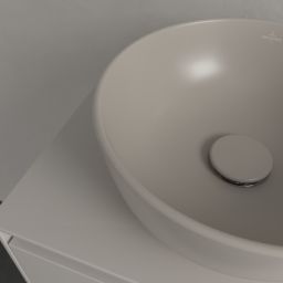 Villeroy & Boch Artis umywalka 32,5x32,5 cm okrągła nablatowa CeramicPlus Almond 438932AM