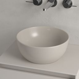 Villeroy & Boch Artis umywalka 32,5x32,5 cm okrągła nablatowa CeramicPlus Almond 438932AM
