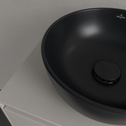 Villeroy & Boch Artis umywalka 32,5x32,5 cm okrągła nablatowa CeramicPlus Pure Black 438932R7