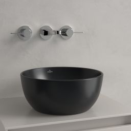 Villeroy & Boch Artis umywalka 32,5x32,5 cm okrągła nablatowa CeramicPlus Pure Black 438932R7