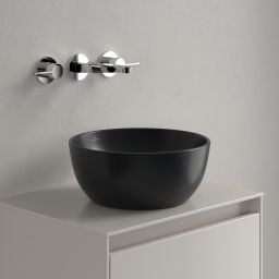 Villeroy & Boch Artis umywalka 32,5x32,5 cm okrągła nablatowa CeramicPlus Pure Black 438932R7
