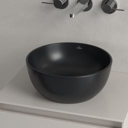 Villeroy & Boch Artis umywalka 32,5x32,5 cm okrągła nablatowa CeramicPlus Pure Black 438932R7
