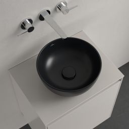 Villeroy & Boch Artis umywalka 32,5x32,5 cm okrągła nablatowa CeramicPlus Pure Black 438932R7