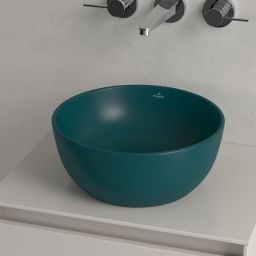 Villeroy & Boch Artis umywalka 32,5x32,5 cm okrągła nablatowa CeramicPlus Teal 438932TE