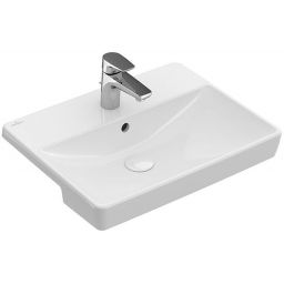 Villeroy & Boch Avento umywalka 55x44 cm półblatowa prostokątna Weiss Alpin 4A065501