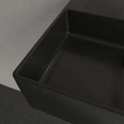 Villeroy & Boch Memento 2.0 umywalka 50x42 cm prostokątna ścienna CeramicPlus Pure Black 4A2253R7