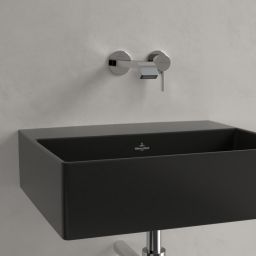 Villeroy & Boch Memento 2.0 umywalka 50x42 cm prostokątna ścienna CeramicPlus Pure Black 4A2253R7