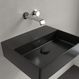 Villeroy & Boch Memento 2.0 umywalka 50x42 cm prostokątna ścienna CeramicPlus Pure Black 4A2253R7
