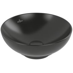 Villeroy & Boch Loop & Friends umywalka 38x38 cm okrągła nablatowa Pure Black CeramicPlus 4A4500R7