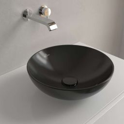 Villeroy & Boch Loop & Friends umywalka 38x38 cm okrągła nablatowa Pure Black CeramicPlus 4A4500R7