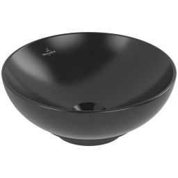 Villeroy & Boch Loop & Friends umywalka 38x38 cm okrągła nablatowa Pure Black CeramicPlus 4A4500R7