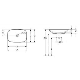 Villeroy & Boch Loop & Friends umywalka 56x38 cm prostokątna nablatowa Stone White CeramicPlus 4A4901RW