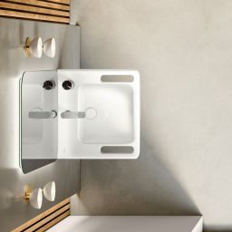 Villeroy & Boch ViCare umywalka 60x55 cm prostokątna ścienna Weiss Alpin 4A686001