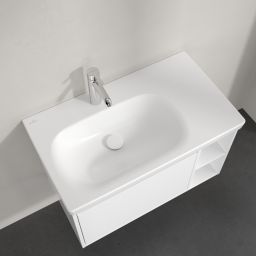 Villeroy & Boch Skyla umywalka 80x46 cm prostokątna meblowa lewa CeramicPlus Stone White 5A52L2RW
