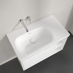 Villeroy & Boch Skyla umywalka 80x46 cm prostokątna meblowa lewa Weiss Alpin 5A52L301