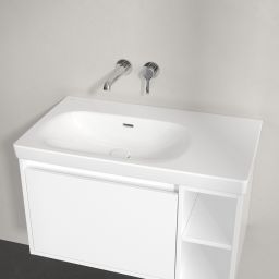 Villeroy & Boch Skyla umywalka 80x46 cm prostokątna meblowa lewa CeramicPlus Weiss Alpin 5A52L3R1