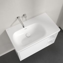 Villeroy & Boch Skyla umywalka 80x46 cm prostokątna meblowa lewa CeramicPlus Stone White 5A52L3RW