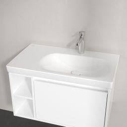 Villeroy & Boch Skyla umywalka 80x46 cm prostokątna meblowa prawa CeramicPlus Weiss Alpin 5A52R2R1
