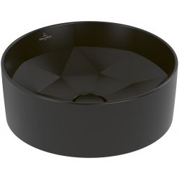 Villeroy & Boch Octagon umywalka 42x42 cm okrągła nablatowa CeramicPlus Pure Black 5A5640R7