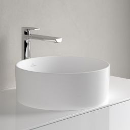 Villeroy & Boch Collaro umywalka 40 cm nablatowa okrągła CeramicPlus stone white 4A1840RW
