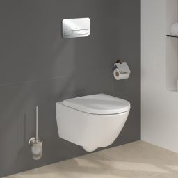 Zestaw Villeroy & Boch Subway 3.0 stelaż podtynkowy miska WC wisząca z deską i przycisk chrom połysk (92242700, 4670TS01, 92249061)