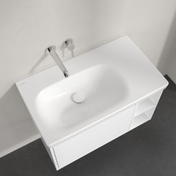 Villeroy & Boch Skyla umywalka 80x46 cm prostokątna meblowa lewa CeramicPlus Stone White 5A52L4RW