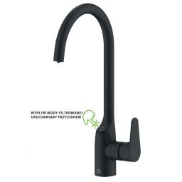 Laveo Claro bateria kuchenna stojąca do filtra wody czarna BAK798D