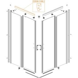 Sanplast Free Zone profil poziomy lewy do drzwi prysznicowych srebrny błyszczący 660-C2539-38-000-00