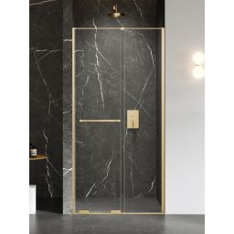 New Trendy Smart drzwi prysznicowe 120 cm rozsuwane złoty szczotkowany/szkło przezroczyste EXK-7512