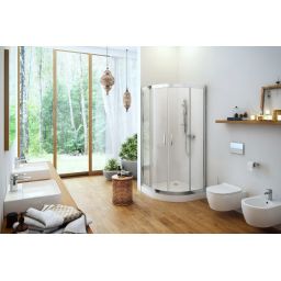 Actima Seria 201 kabina prysznicowa 90x90 cm półokrągła chrom połysk/szkło przezroczyste KAAC.1801.900/N