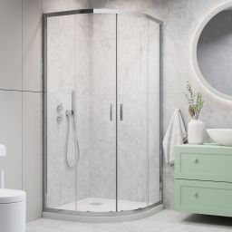 Radaway Alienta A kabina prysznicowa 80x80 cm półokrągła chrom/szkło przezroczyste 10228080-01-01