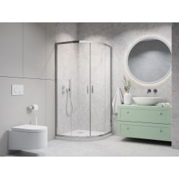 Radaway Alienta A kabina prysznicowa 80x80 cm półokrągła chrom/szkło przezroczyste 10228080-01-01