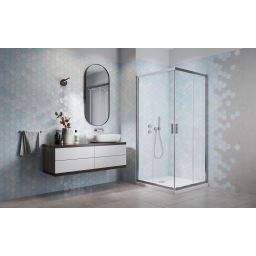 Radaway Alienta D kabina prysznicowa 80x100 cm prostokątna chrom/szkło przezroczyste 10258010-01-01