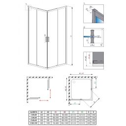 Radaway Alienta D kabina prysznicowa 80x100 cm prostokątna chrom/szkło przezroczyste 10258010-01-01