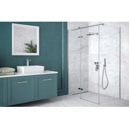 Besco Pixa kabina prysznicowa 100x80 cm prostokątna prawa chrom/szkło przezroczyste PPP-108-195-C