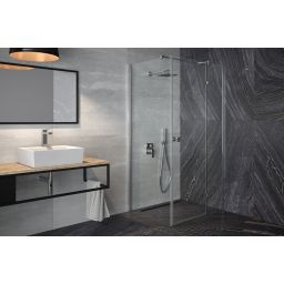 Besco Pixa kabina prysznicowa 90x90 cm kwadratowa prawa chrom/szkło przezroczyste PKP-90-195-C