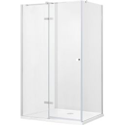 Besco Pixa kabina prysznicowa 100x80 cm prostokątna lewa chrom/szkło przezroczyste PPL-108-195-C