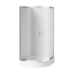 Zestaw Deante Funkia kabina z brodzikiem Standard New 90 cm chrom/szkło szronione (KYP651K, KTA053B)