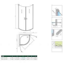 Radaway Nes PDD I kabina prysznicowa część prawa 90x90 cm półokrągła chrom połysk/szkło przezroczyste 10020090-01-01R
