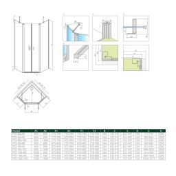 Radaway Nes PTD komplet 2 ścianek prysznicowych do kabiny 80x100 cm chrom/szkło przezroczyste 10051300-01-01